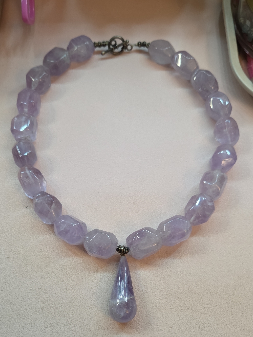 💜 20-inch Amethyst Gemstone Necklace Cold To The Touch 💜